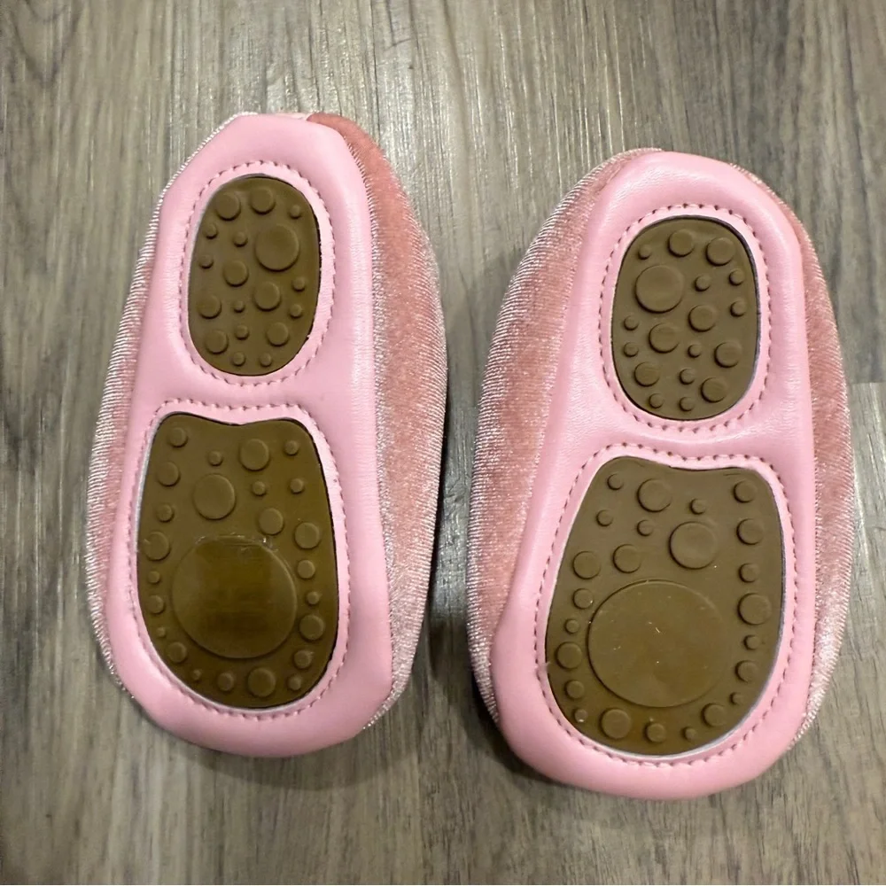 Pink Velvet Baby Shoes Size 12-18 months